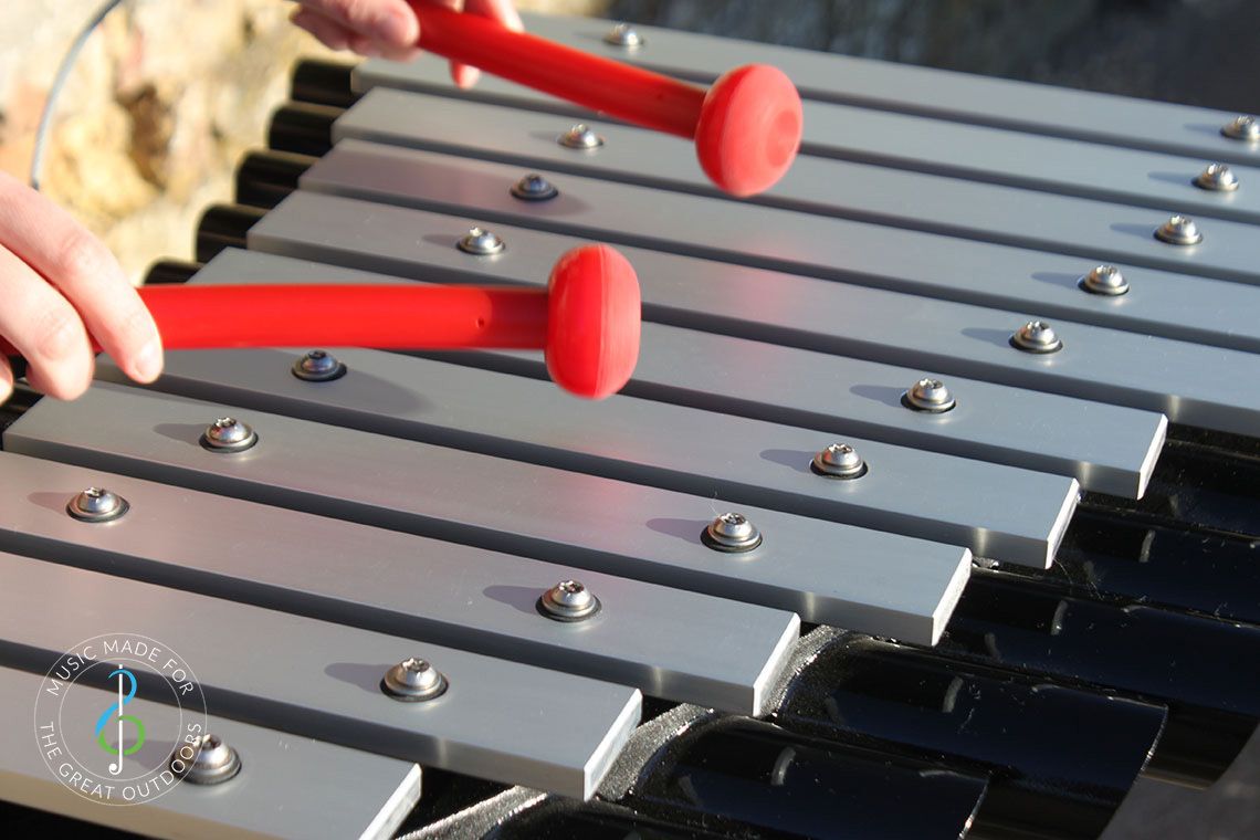 Outdoor Xylophone with Aluminium Notes and Black Resonators
